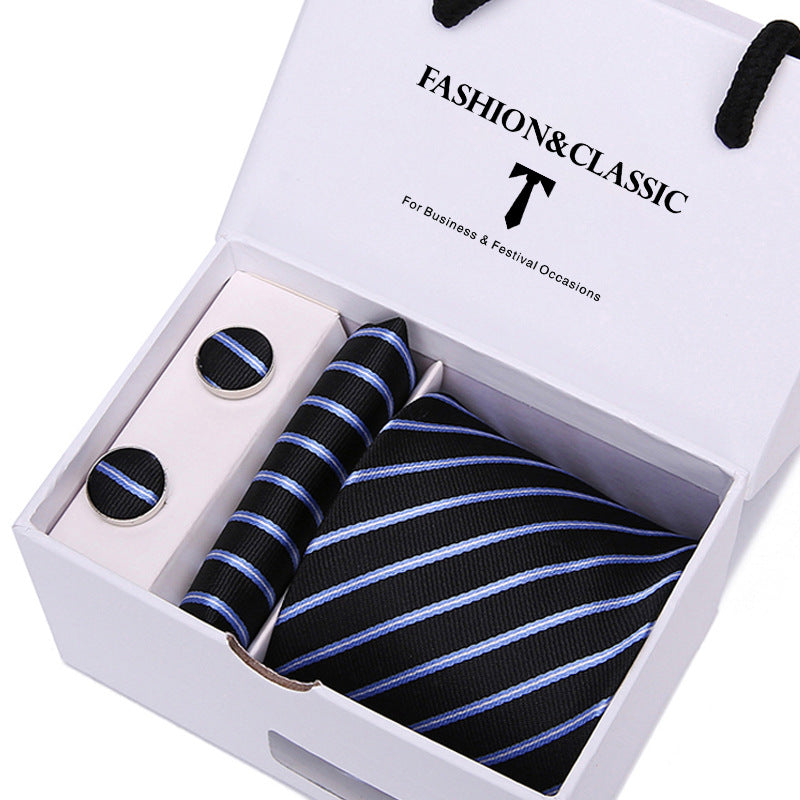 Men's tie gift box 5-piece suit group tie business formal wedding tie manufacturer wholesale