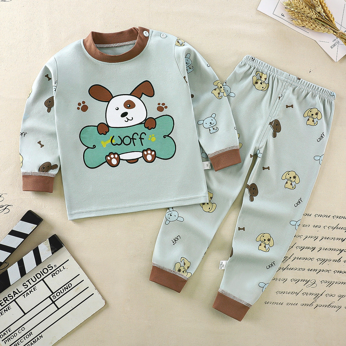 Children's underwear set cotton pajamas girls baby long johns cotton boys home clothes children's clothing wholesale