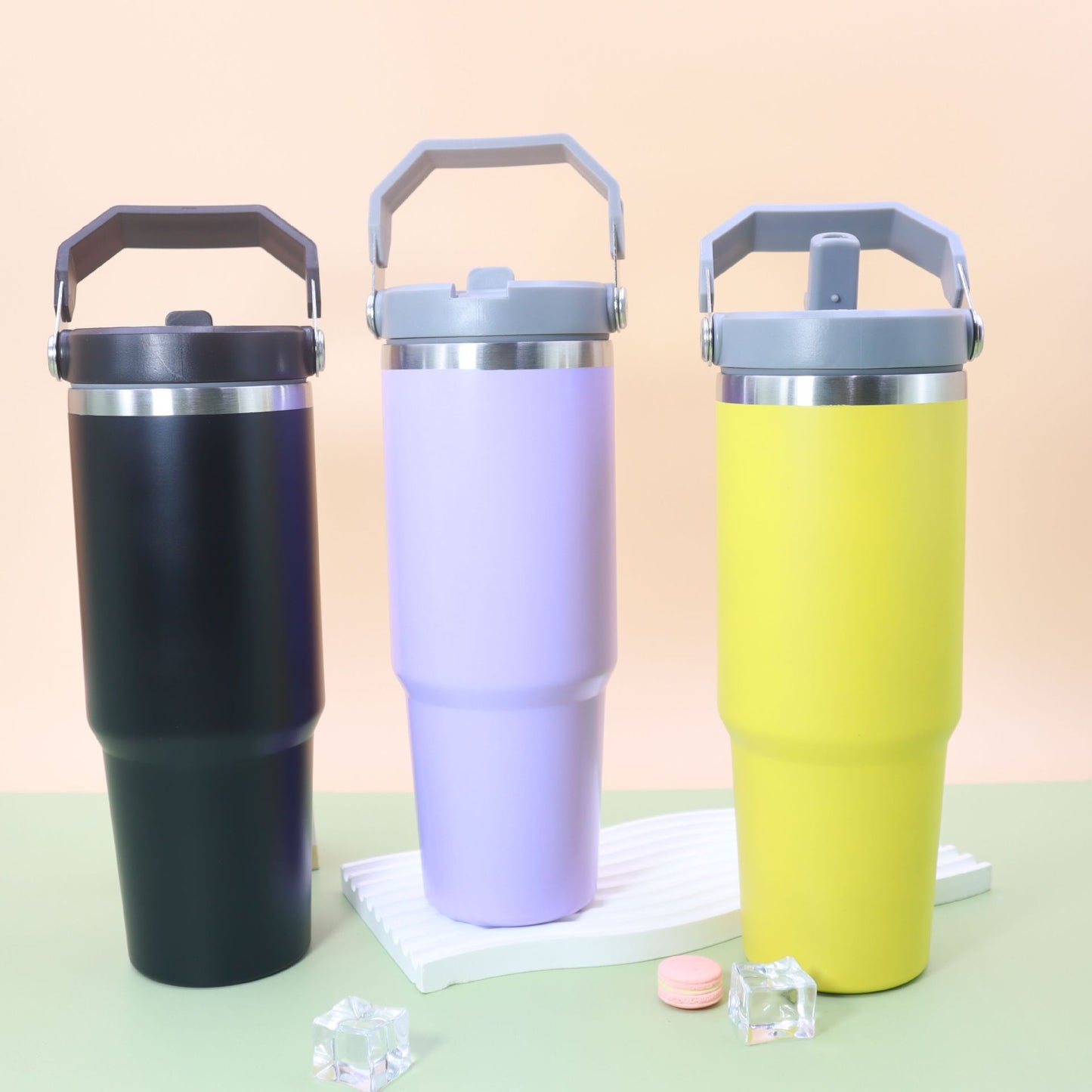 30oz large capacity handle cup 304 stainless steel vacuum insulation cup home portable cup