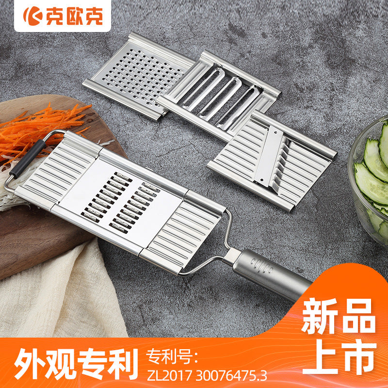 Koke stainless steel vegetable cutter cross-border Amazon can sell shredded slices three-in-one four-in-one optional