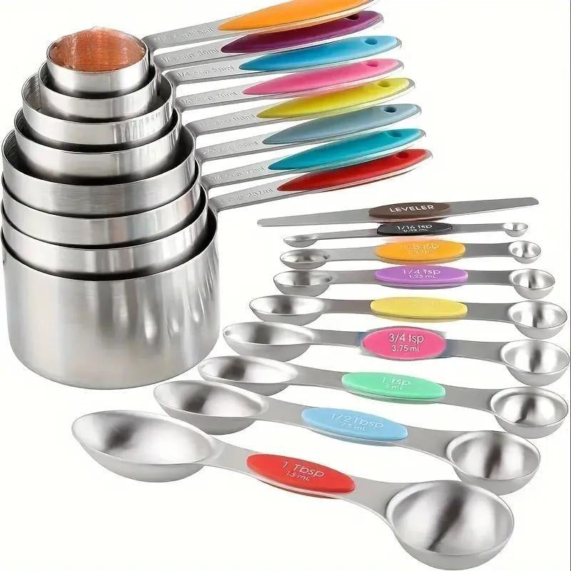 fcm stainless steel measuring cup measuring spoon 23 piece set with graduated measuring cup household measuring spoon food grade baking tools