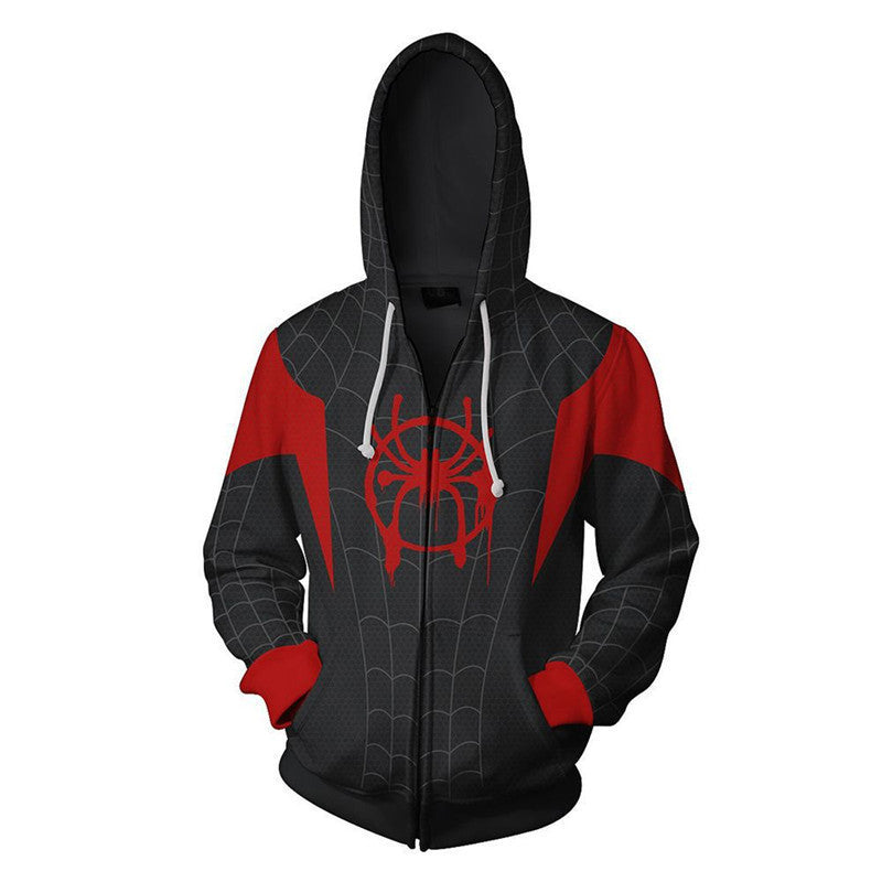 3D digital printing Spider-Man New Era Little Black Spider cosplay anime zipper cardigan hooded sweatshirt