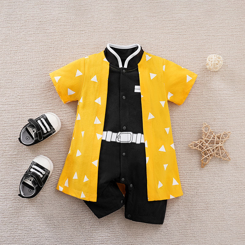 Baby Spring and Autumn Clothing Cotton Long Sleeve Harness Category A Outerwear Animation Themed Newborn Onesie Romper
