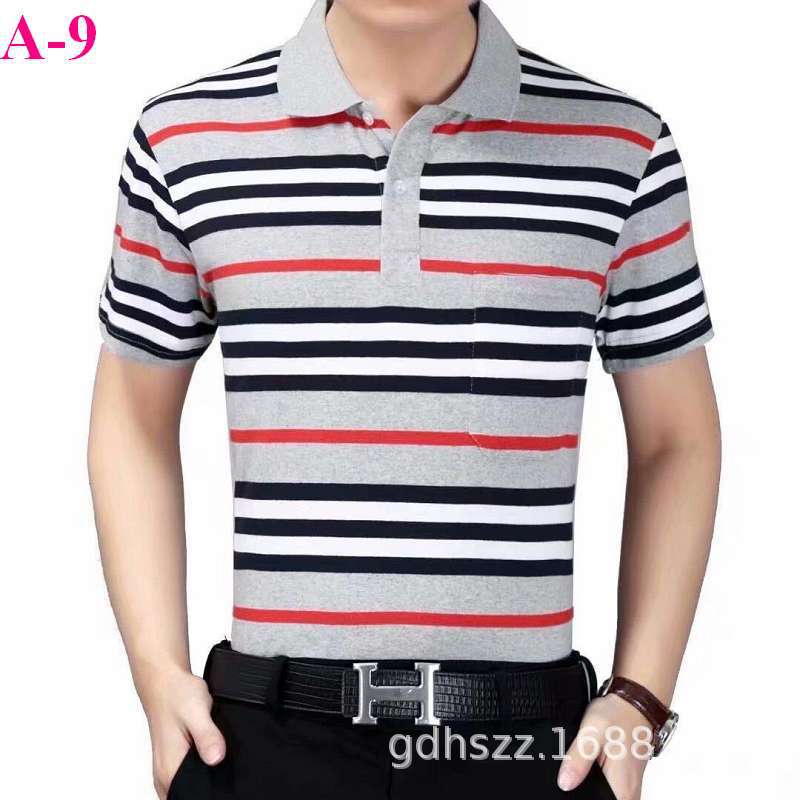 Real pocket summer men's short-sleeved T-shirt wholesale lapel loose middle-aged t-shirt casual trend dad outfit