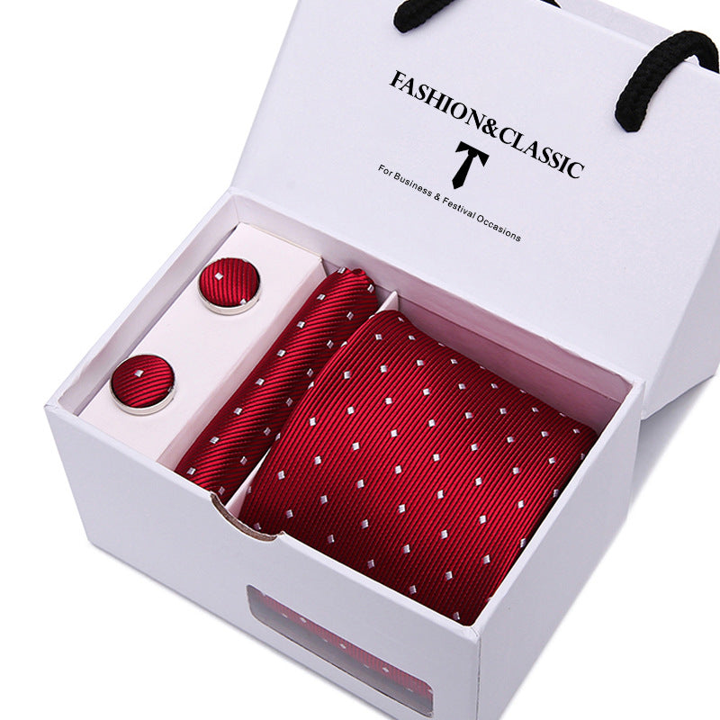Men's tie gift box 5-piece suit group tie business formal wedding tie manufacturer wholesale