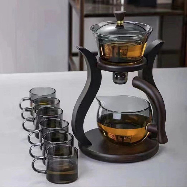 Semi-automatic glass tea set set lazy tea set lazy tea maker office glass all-in-one tea maker