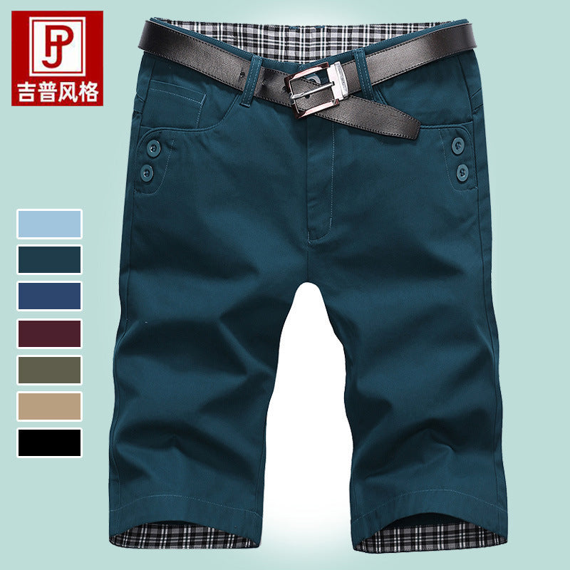 Summer cotton men's pants youth five-point pants straight pants men's casual pants outdoor beach shorts 1819