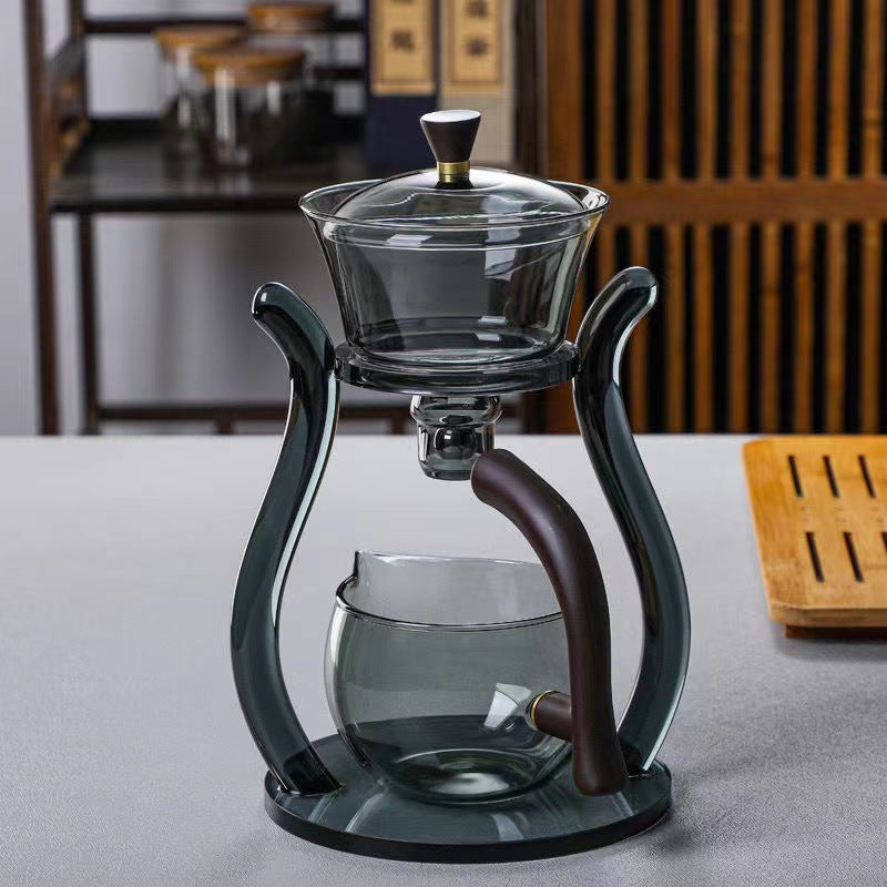 Semi-automatic glass tea set set lazy tea set lazy tea maker office glass all-in-one tea maker