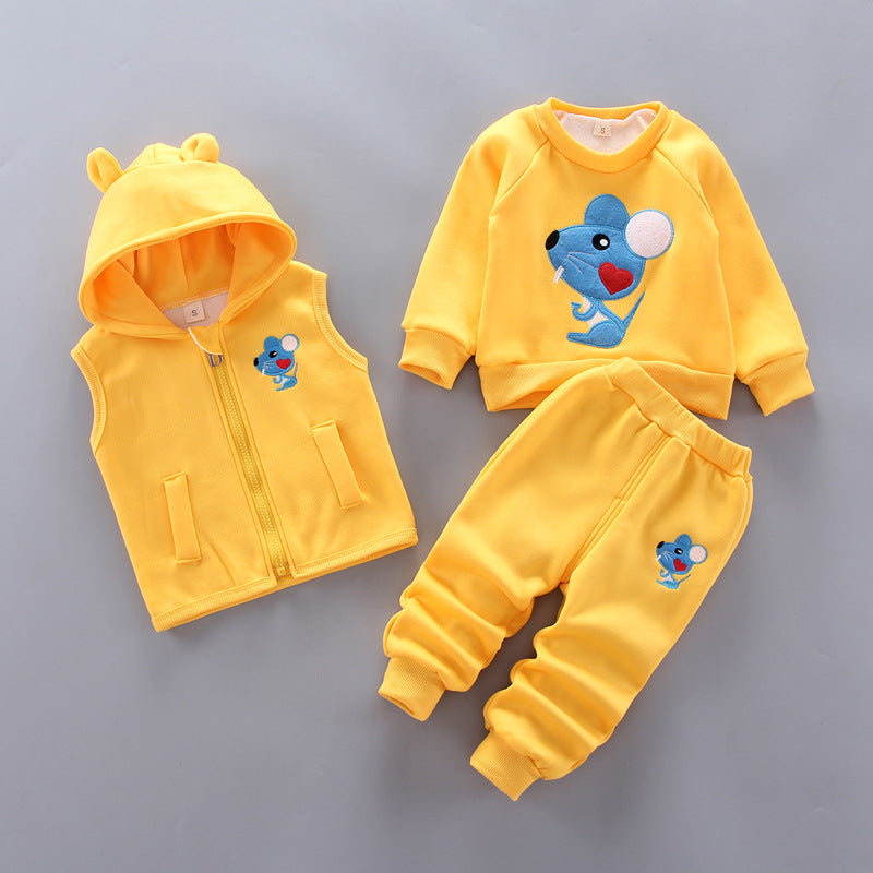 Children's clothing 2023 spring new children's clothing baby three-piece suit girls spring clothes spring boys suits
