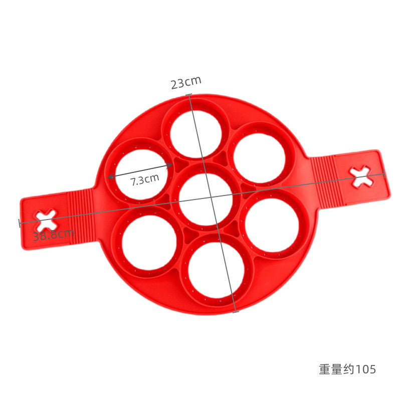 Silicone four-hole seven-hole omelette maker Multifunctional 7-hole round star heart-shaped pancake maker breakfast baking mold
