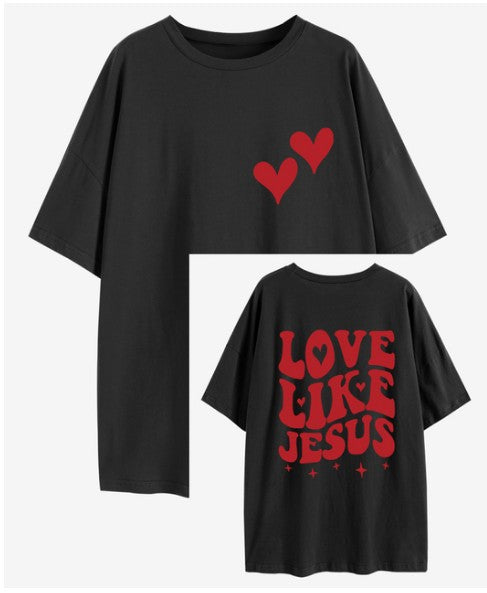 Cross-border new foreign trade independent station women's jacket round neck back letter printing short-sleeved t-shirt loose large size