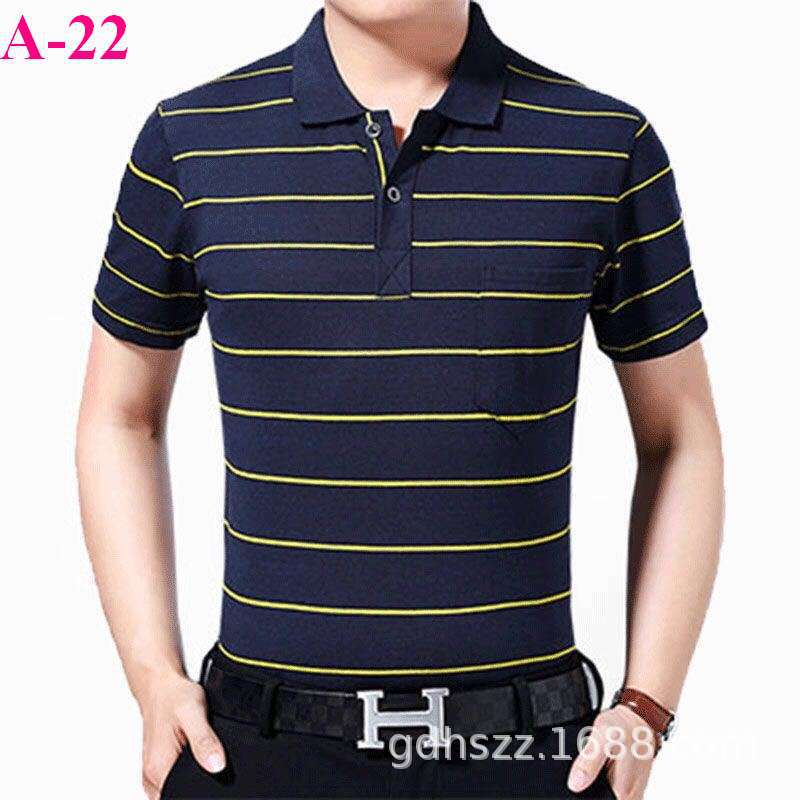 Real pocket summer men's short-sleeved T-shirt wholesale lapel loose middle-aged t-shirt casual trend dad outfit