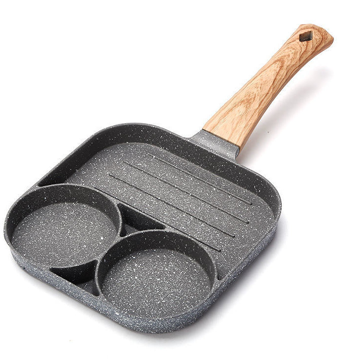 Cross-border new medical stone four-hole omelette pan pan non-stick steak breakfast burger frying pan foreign trade