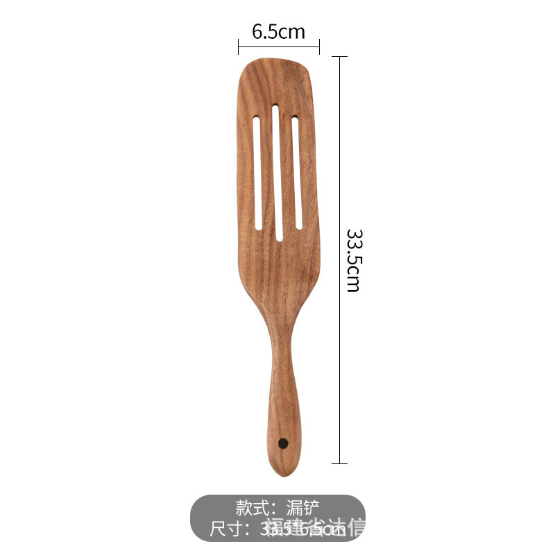 Cross-border acacia wood Amazon wooden shovel cooking shovel filter shovel wooden soup spoon colander wooden rice spoon noodle spoon set