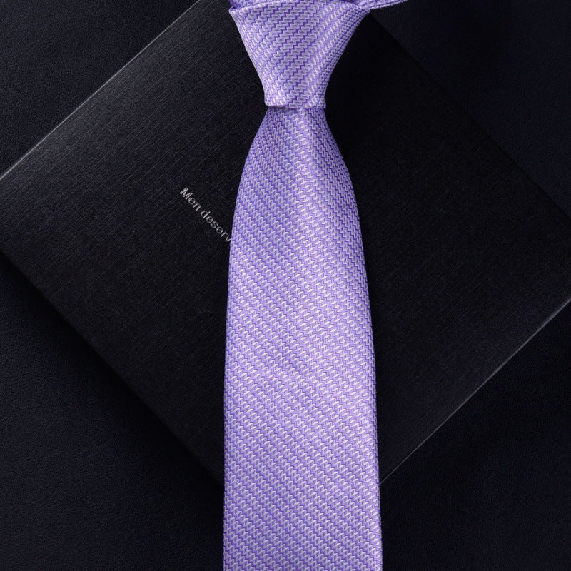 Necktie business tie silk hand tie men's fashion retro business casual professional dress 8CM boxed
