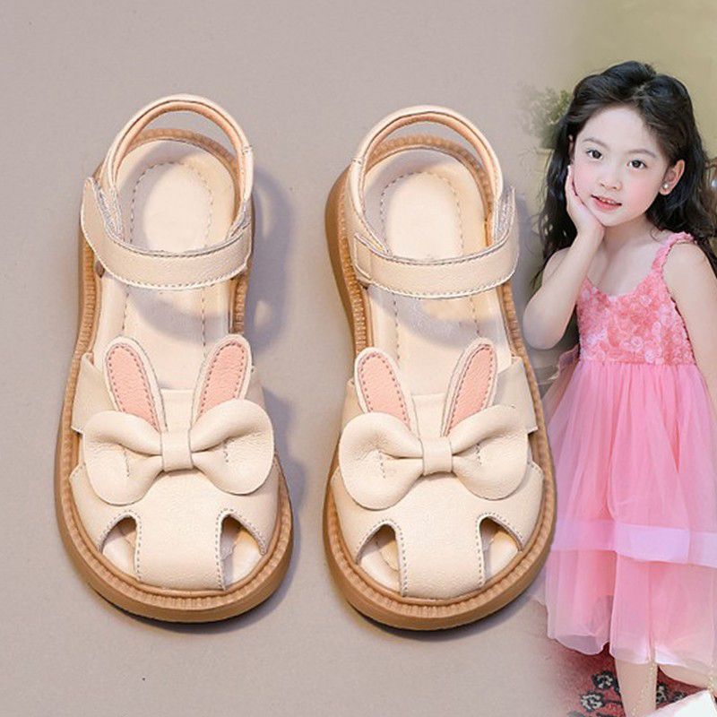 Girls shoes children's cute princess shoes 2024 new summer little girl baby hot style soft bottom closed toe sandals