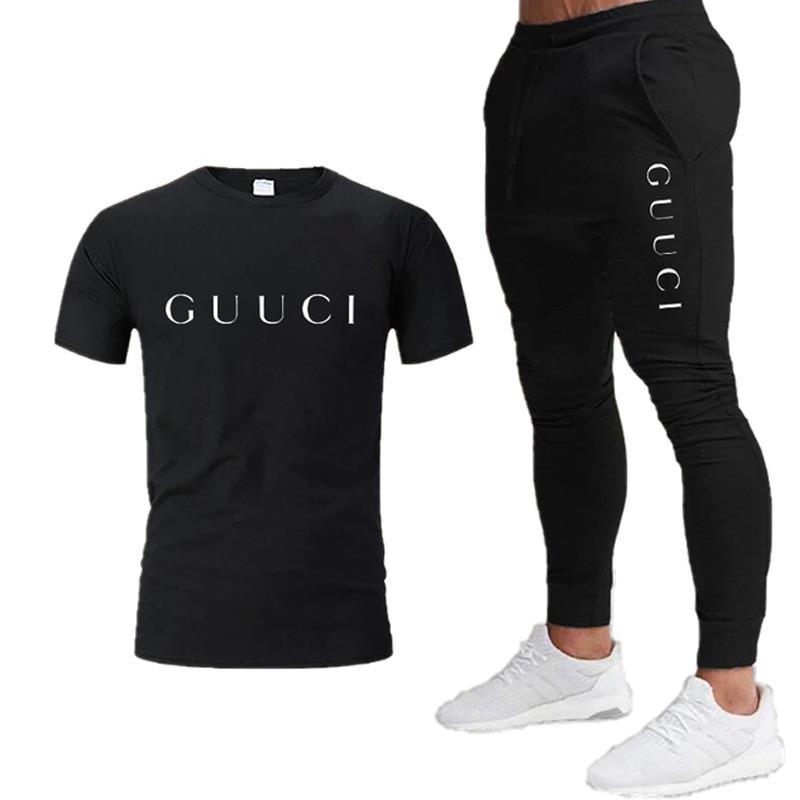 2023 foreign trade new hot-selling summer men's trousers casual fashion shorts nine-point sports casual T-shirt suit