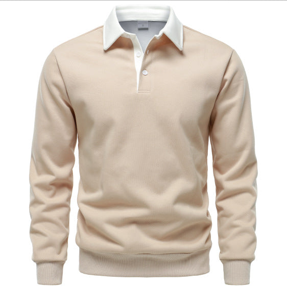 2024 new autumn long-sleeved Polo collar sweatshirt trendy European size foreign trade men's sweatshirt high-quality casual all-match
