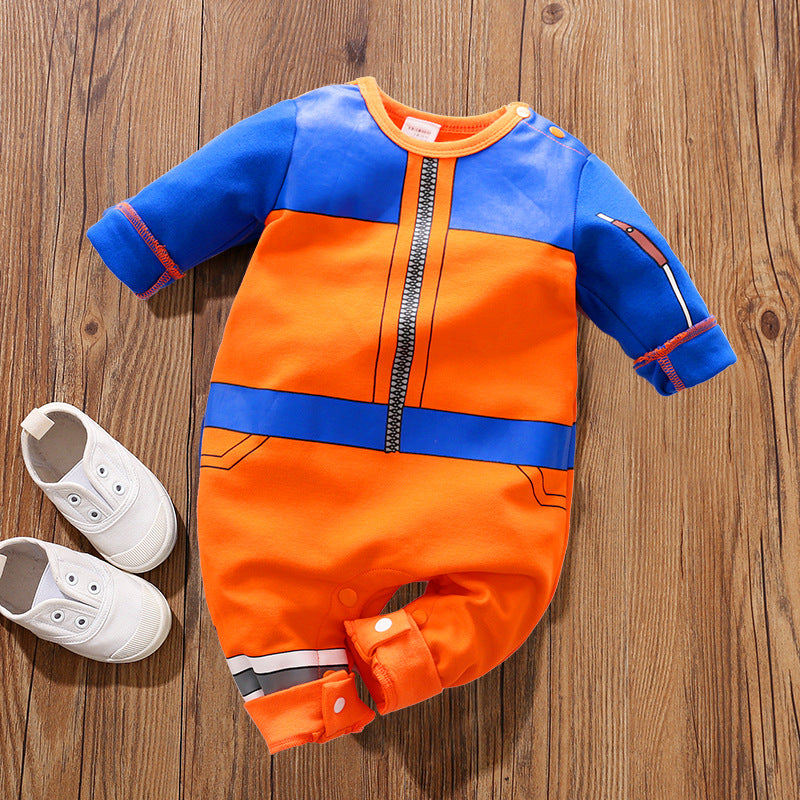 Baby Spring and Autumn Clothing Cotton Long Sleeve Harness Category A Outerwear Animation Themed Newborn Onesie Romper