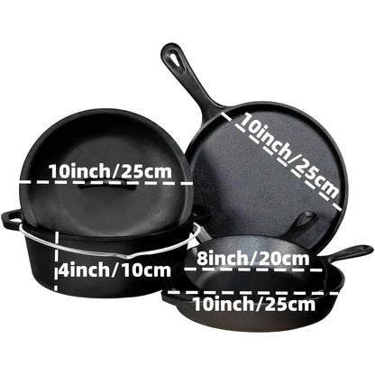 3 Pc Cast Iron Skillet Set