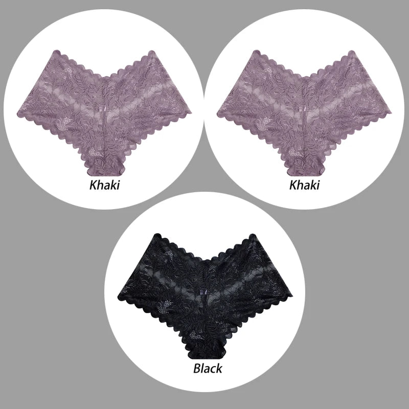 3PCS Underwear Sexy Lace Women Panties