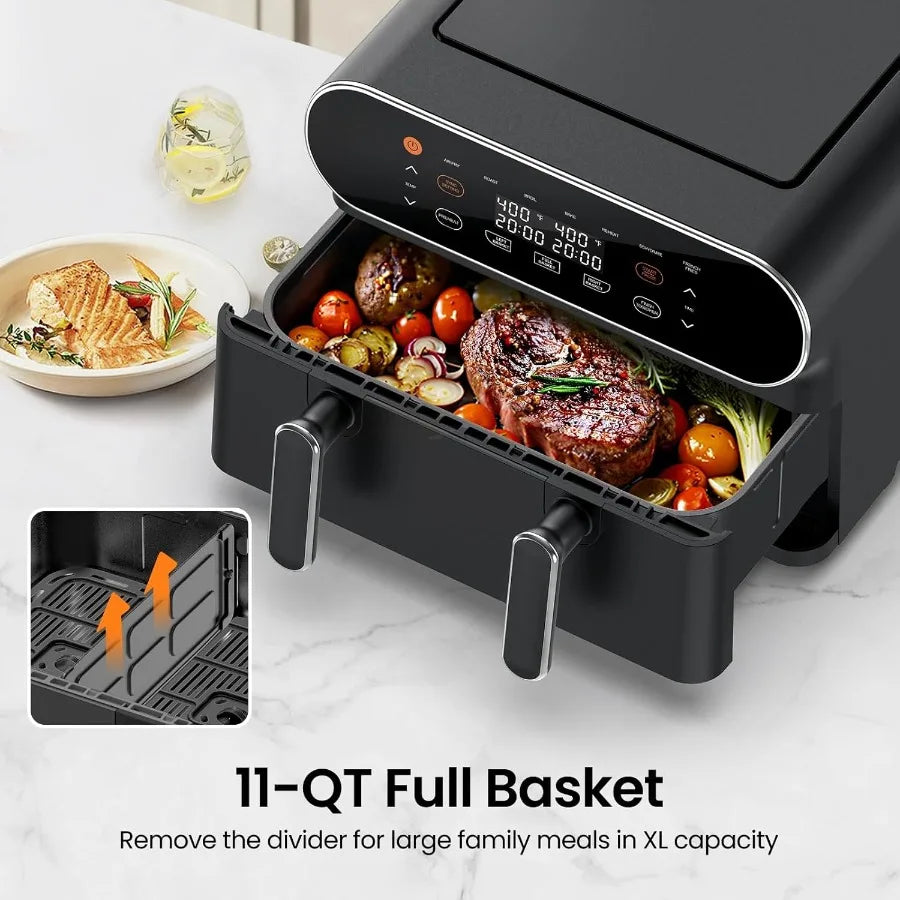 11-Qt Large Air Fryer With 8-In-1 Multi-Cooking Functions