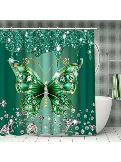 Green Butterfly Bathroom Set