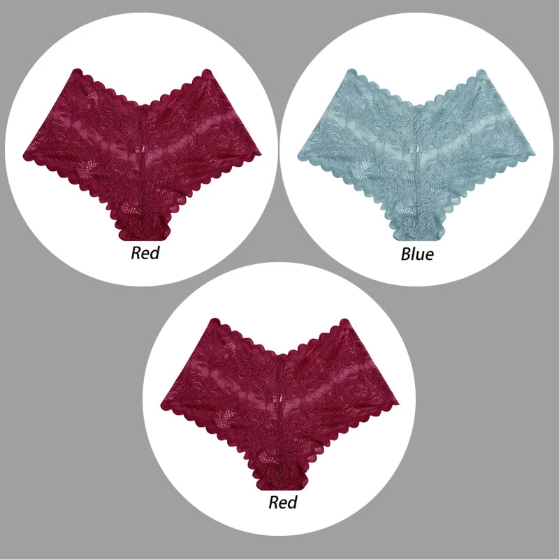 3PCS Underwear Sexy Lace Women Panties
