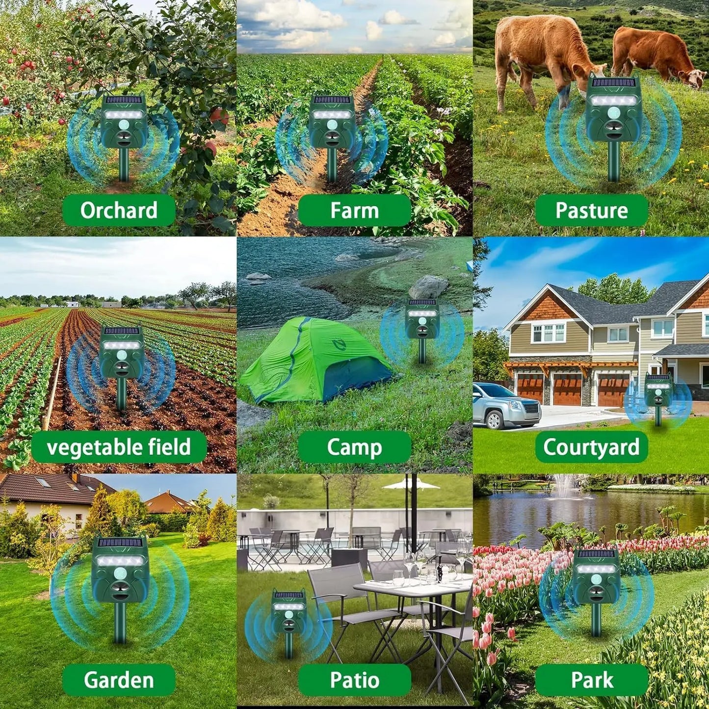 1Pack Animal Repellent Outdoor Solar