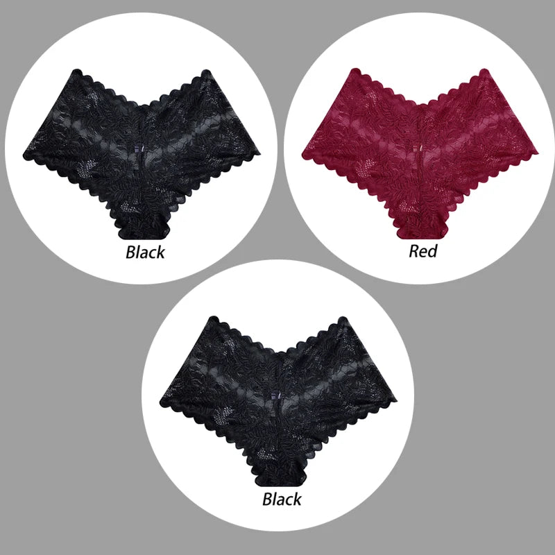 3PCS Underwear Sexy Lace Women Panties