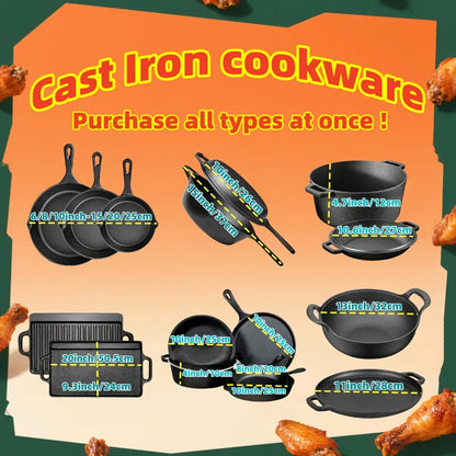 3 Pc Cast Iron Skillet Set
