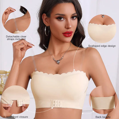Women's Strapless Front Closure Wireless Bra