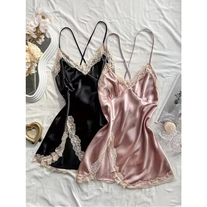 Two-Piece Lace Patchwork Women's Nightdress