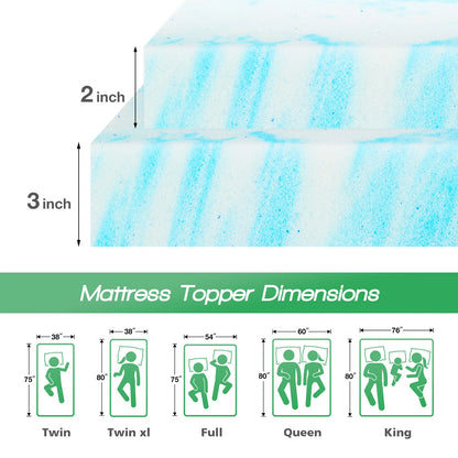 2-3 Inch Gel Memory Foam Mattress Topper