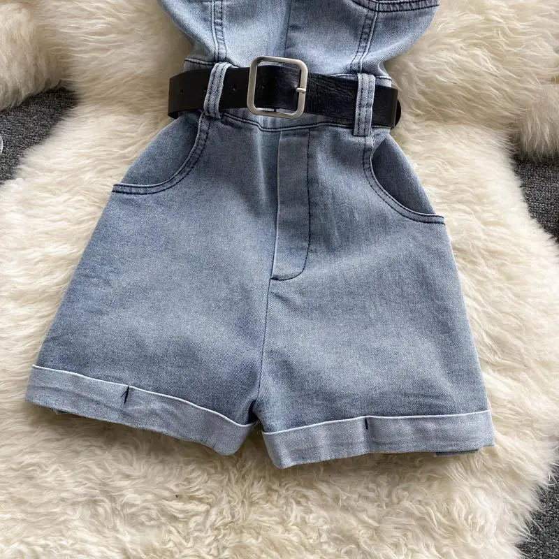 Women's Jean Off Shoulder Denim Jumpsuit
