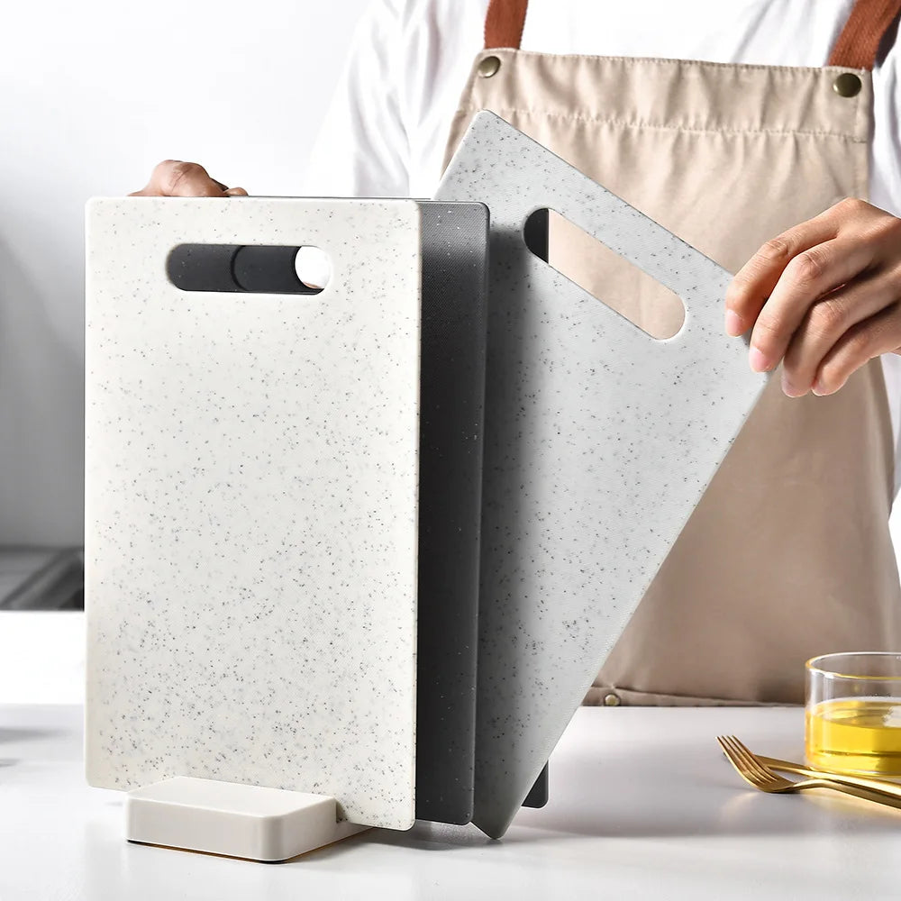 4 Pc Cutting Board Chopping Block Set With Stand Holder Storage