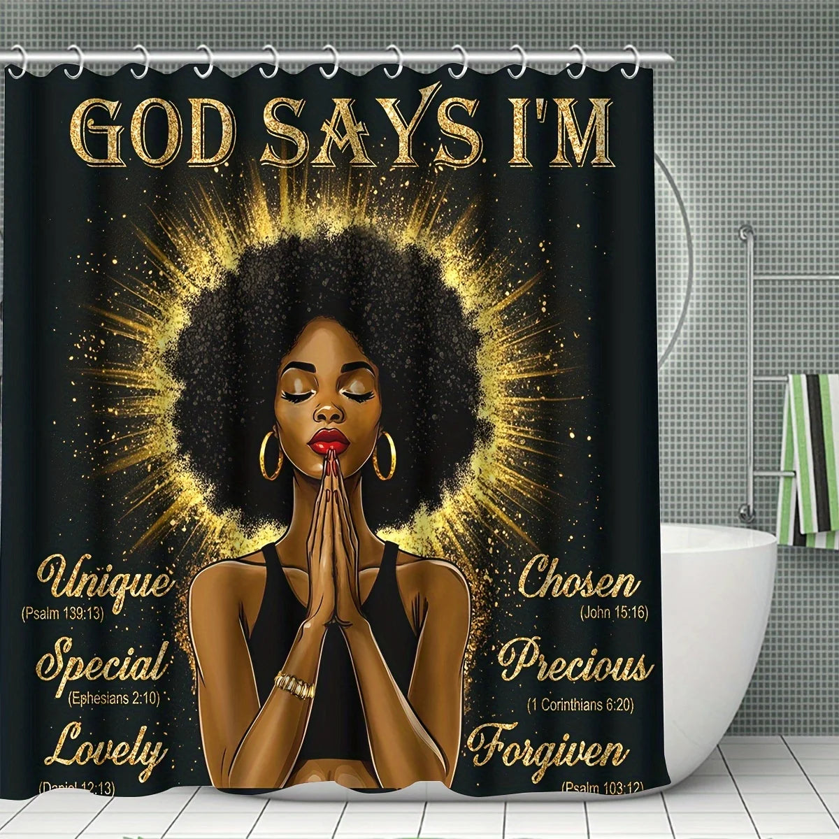 African Girl Prayer 4-Piece Bathroom Set