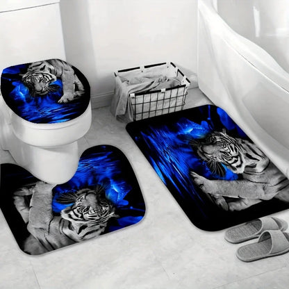 1/3/4pcs Tiger Flower Shower Set