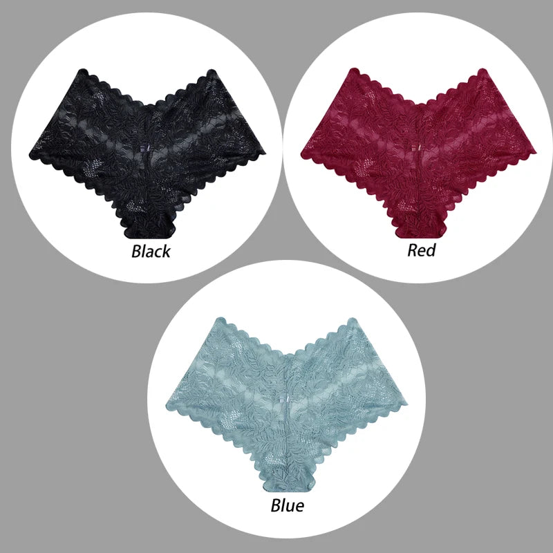 3PCS Underwear Sexy Lace Women Panties