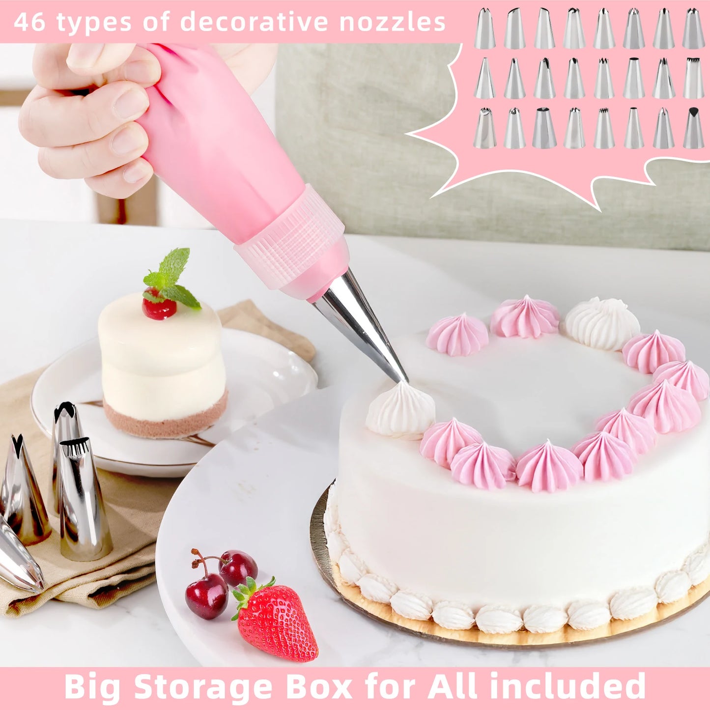 138 Pc Pink Cake Decorating Baking Set (Boxed)