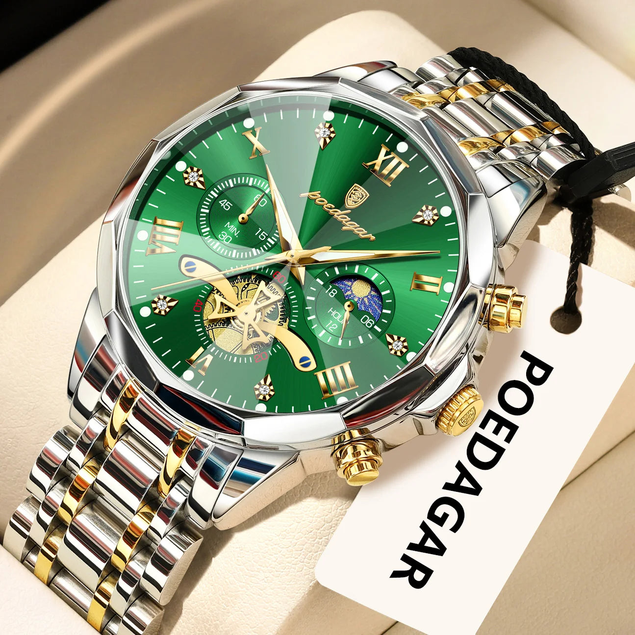 Original Luxury Men's Watch Waterproof Luminous Chronograph Men Wristwatch Stainless Steel Quartz Watches For Man Reloj