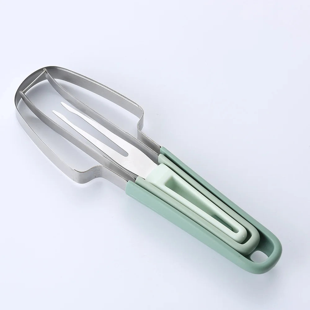 3-In-1 Stainless Steel Watermelon Fork Slicer Cutter