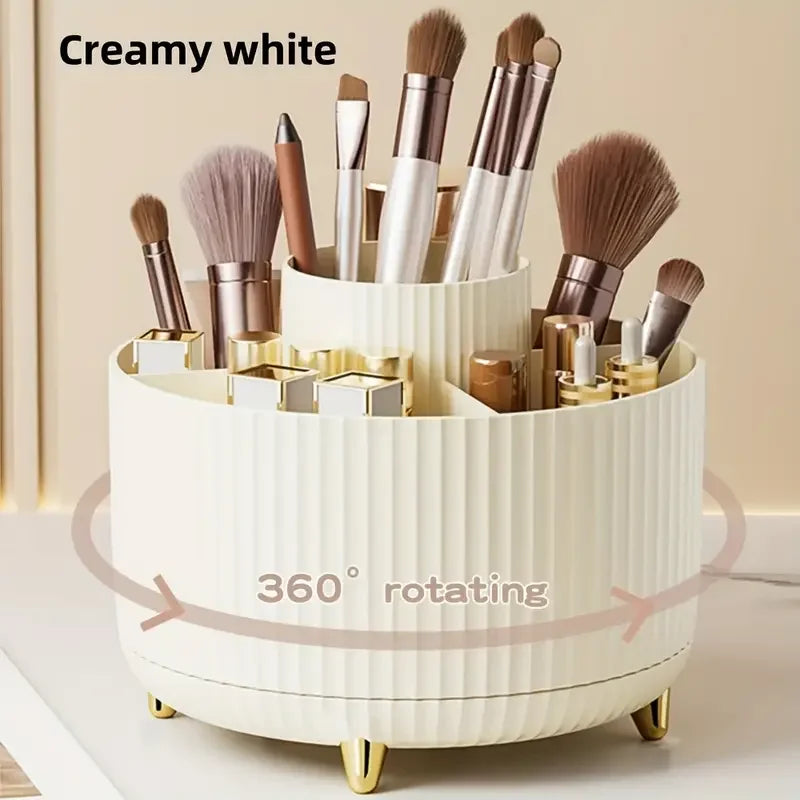 360° Rotating 5 Slot Makeup Brushes Holder Organizer