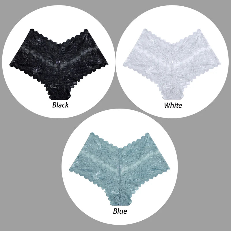 3PCS Underwear Sexy Lace Women Panties