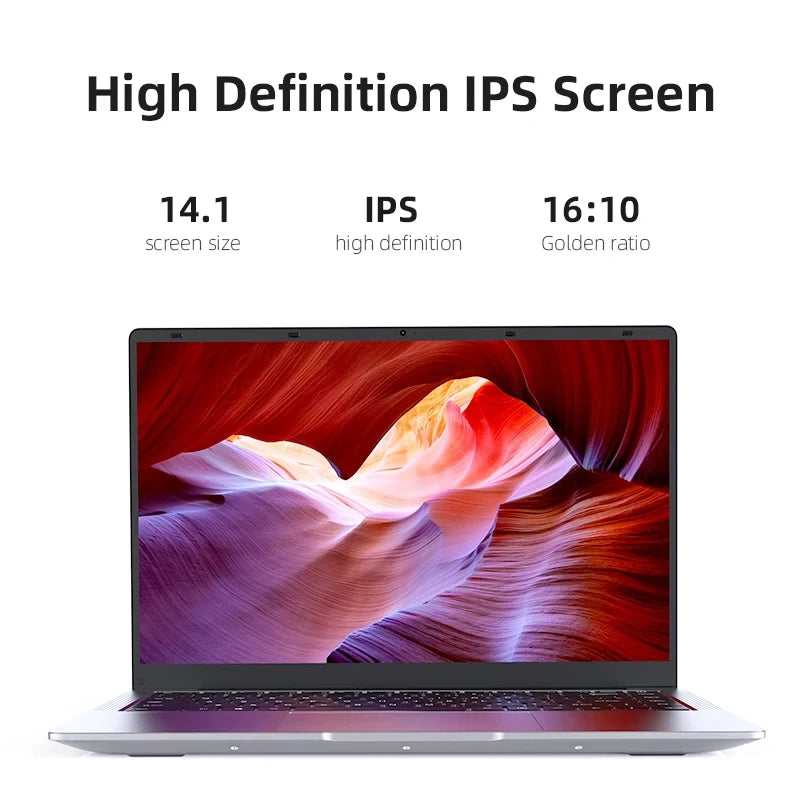 14.1" Ultra Slim Windows 11 Pro Laptop Computer Intel Atom