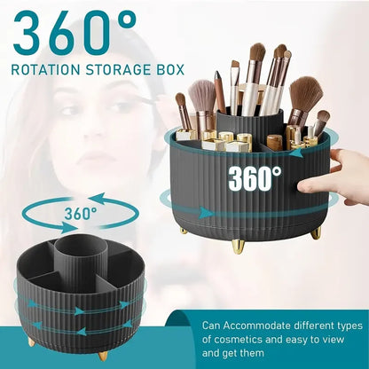 360° Rotating 5 Slot Makeup Brushes Holder Organizer