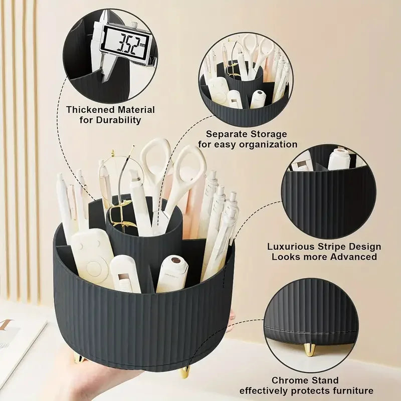 360° Rotating 5 Slot Makeup Brushes Holder Organizer