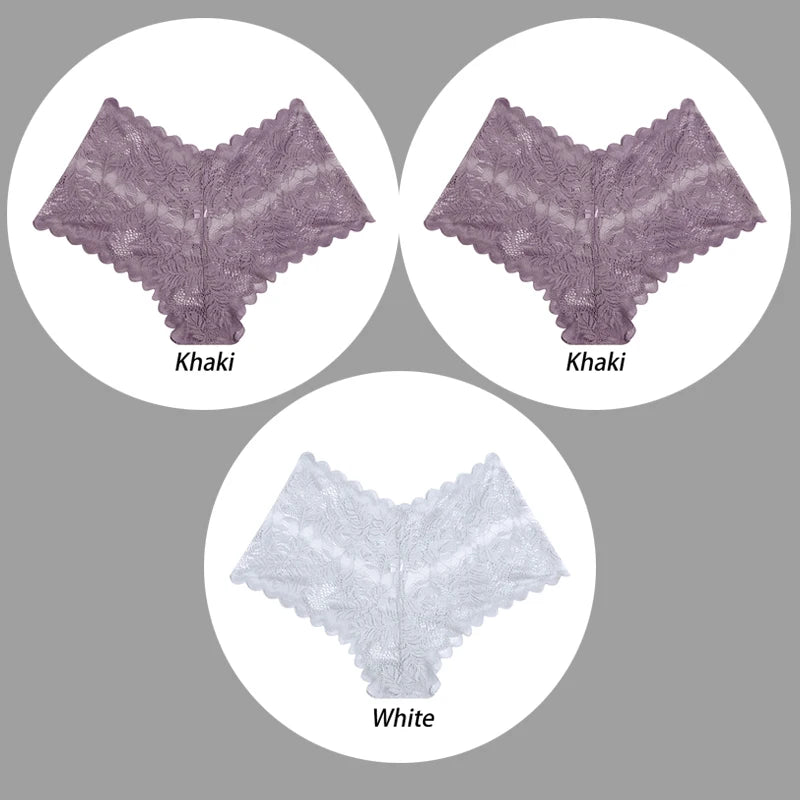 3PCS Underwear Sexy Lace Women Panties