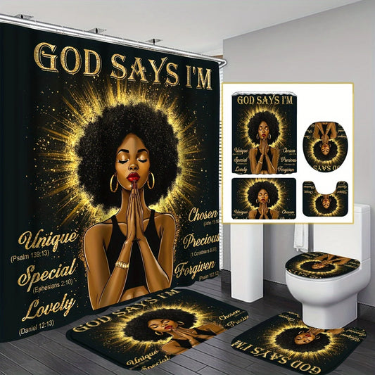 African Girl Prayer 4-Piece Bathroom Set