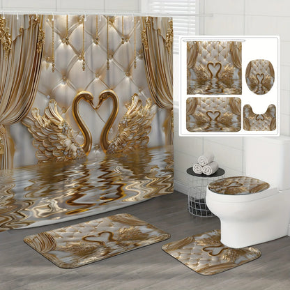 Gold Swan Bathroom Four-Piece Set